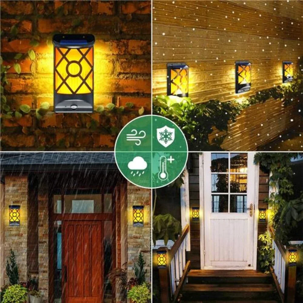 6 Pack Solar Flame Lights Outdoor Waterproof - Realistic 3D Flickering Flame